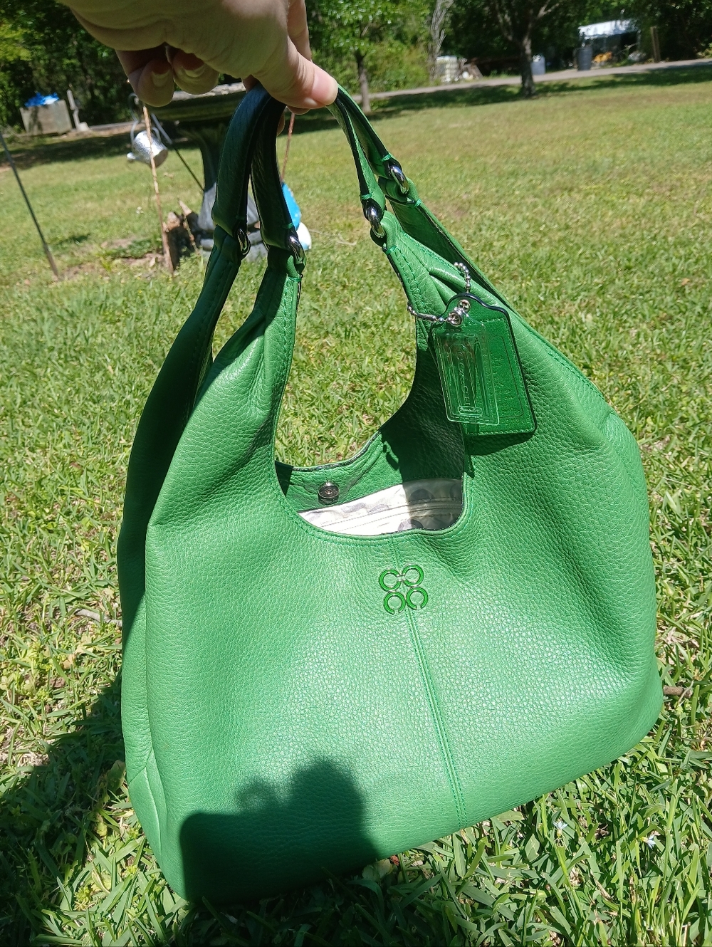 Coach Julia Slouchy Hobo Purse Pebbled Leather